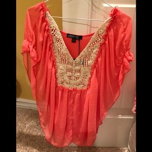 Living Doll dolman blouse with lace detail